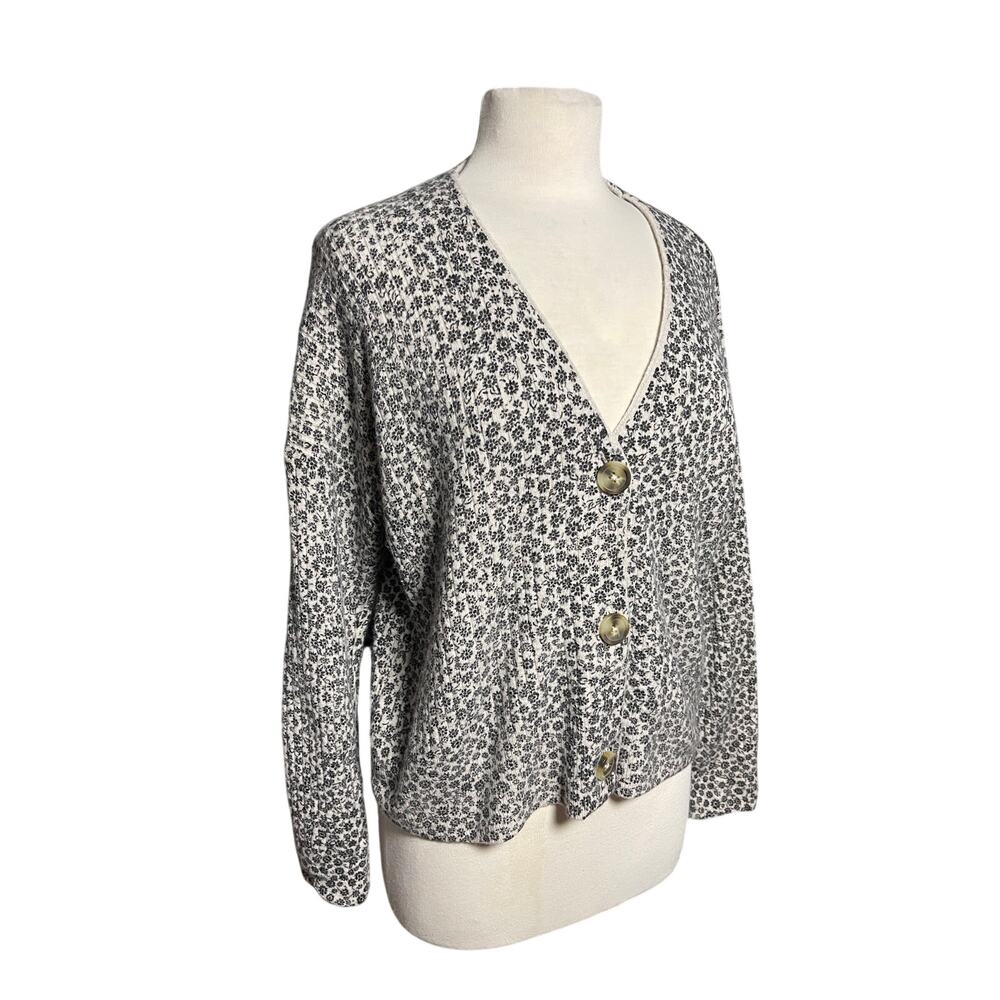 MADEWELL Women’s Cameron Preppy Vintage Ditsy Floral Rib Knit Cardigan - Picture 4 of 7